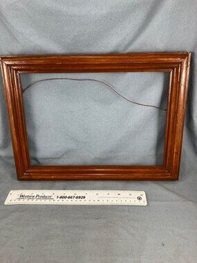 Vtg Brown Wood Picture Art Frame Landscape Horizontal 9x13 Distressed No Glass